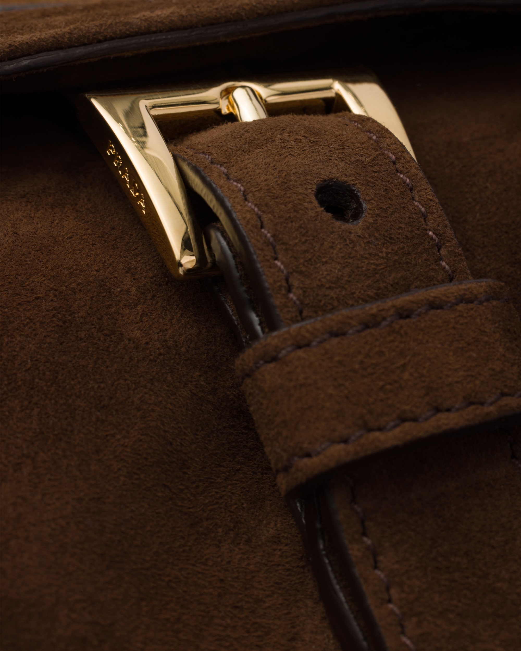 Prada Explore medium suede shoulder bag with flap - Image 4